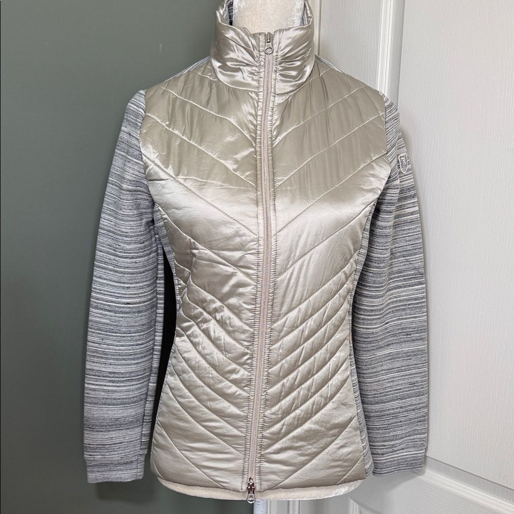 Chervò Pro Therm Jacket Beige Quilted Golf Hybrid Full Zip Size S